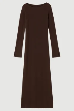 Brilliant Wise Corporation Limited Rosalynn Semi-Sheer Tencel-Blend Knit Dress< Dresses