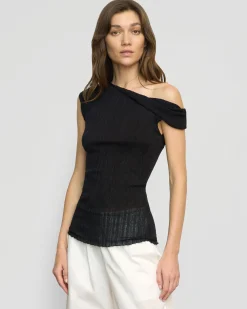 Brilliant Wise Corporation Limited Saba Off-Shoulder Semi-Sheer Knit Top< Sweaters|Tops