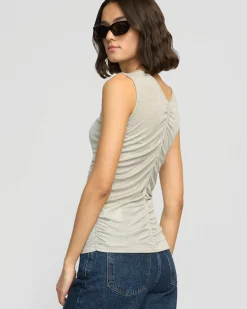 Asia Consultancy Co., Ltd Saleha Ruched-Front Sleeveless Tank< Tees|Tops