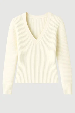 Brilliant Wise Corporation Limited Sanne Ottoman-Knit V-Neck Sweater< Sweaters