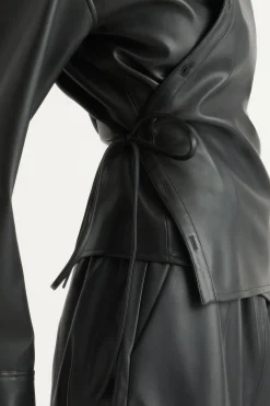 Hua Jia Sarit Vegan Leather Wrap Top< Tops