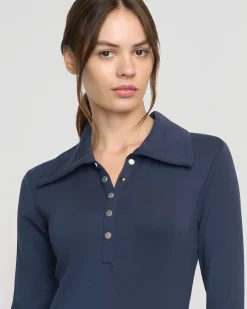 Hua Shang Group (H.K.) Ltd Shawna Button-Accent Collared Dress< Dresses