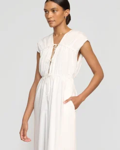 Fashion Apparels Shreya Tie-Front Organic Cotton Dress< Dresses