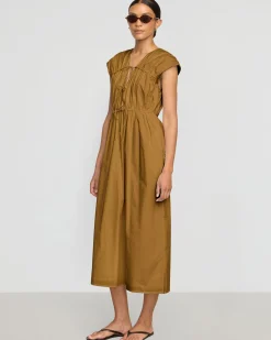 Fashion Apparels Shreya Tie-Front Organic Cotton Dress< Dresses