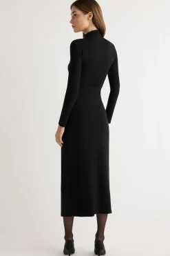 No Less Than Suki Mock-Neck Side-Slit Dress< Dresses