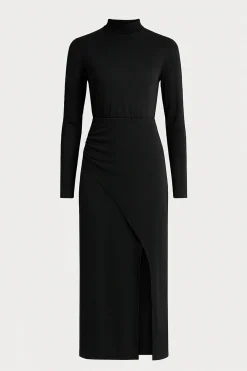 No Less Than Suki Mock-Neck Side-Slit Dress< Dresses