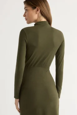 No Less Than Suki Mock-Neck Side-Slit Dress< Dresses