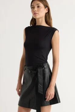 Hua Jia Tanner Vegan Leather Wrap Skirt< Skirts