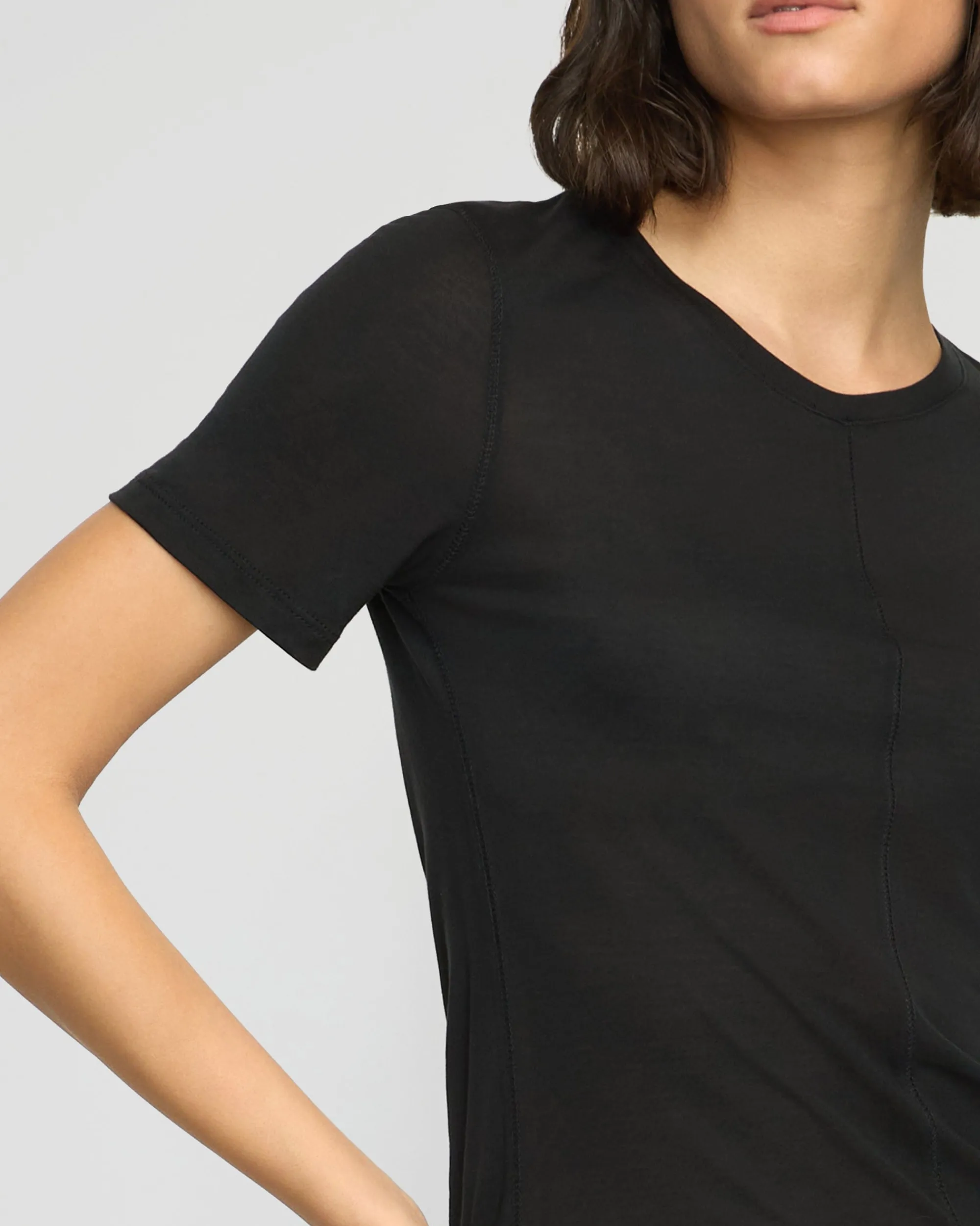 Asia Consultancy Co., Ltd Thea Semi-Sheer Tencel Crew-Neck Tee< Tees|Tops
