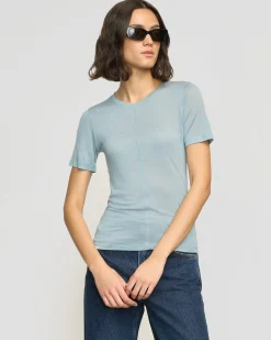 Asia Consultancy Co., Ltd Thea Semi-Sheer Tencel Crew-Neck Tee< Tees|Tops