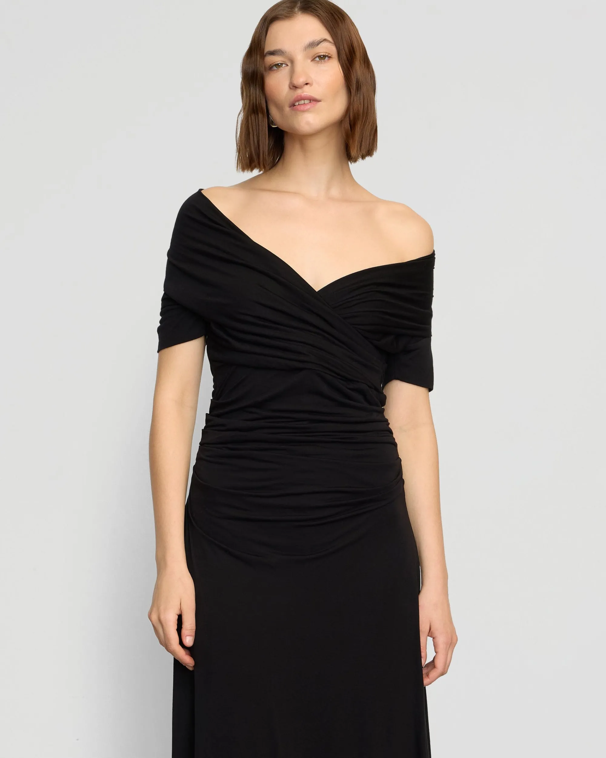 Asia Consultancy Co., Ltd Thilda Ruched Off-Shoulder Dress< Dresses