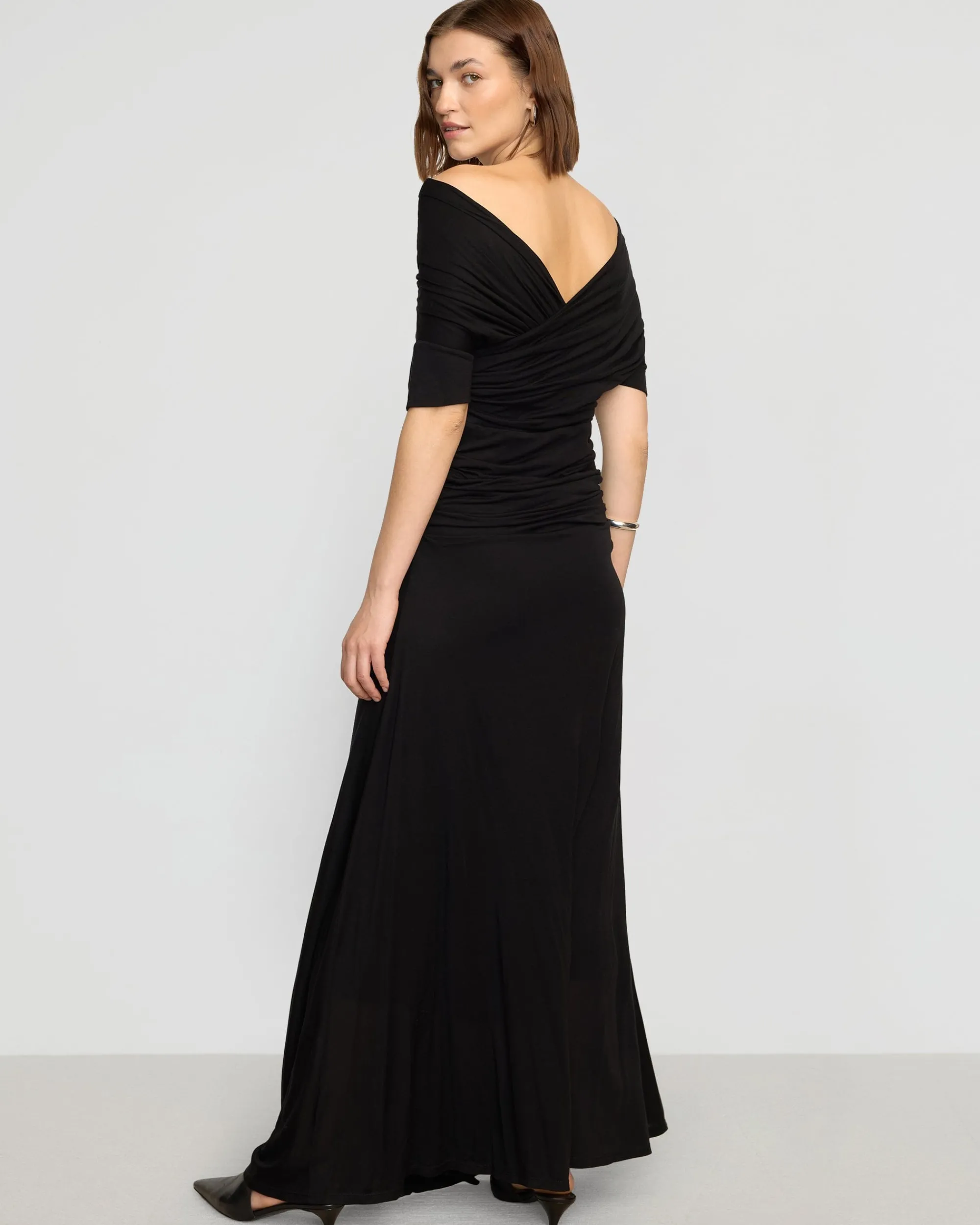 Asia Consultancy Co., Ltd Thilda Ruched Off-Shoulder Dress< Dresses
