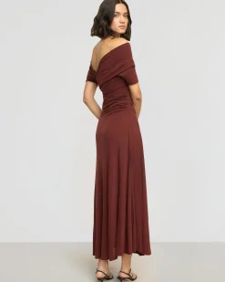 Asia Consultancy Co., Ltd Thilda Ruched Off-Shoulder Dress< Dresses