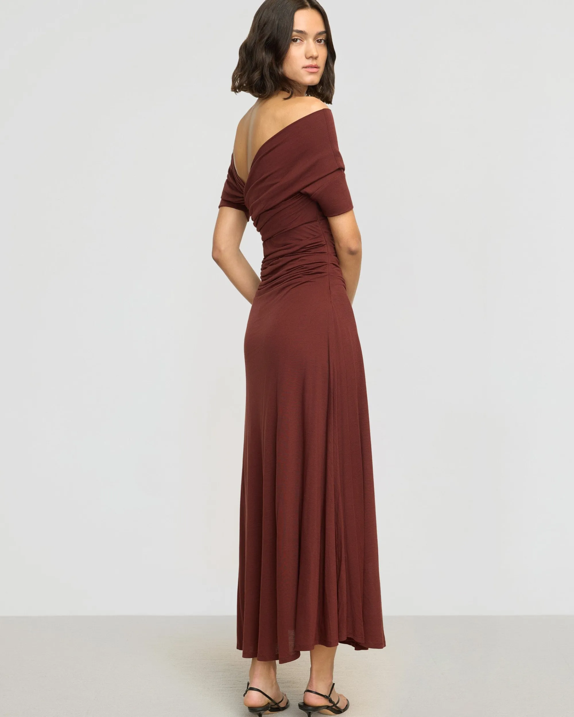 Asia Consultancy Co., Ltd Thilda Ruched Off-Shoulder Dress< Dresses