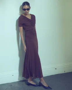 Asia Consultancy Co., Ltd Thilda Ruched Off-Shoulder Dress< Dresses
