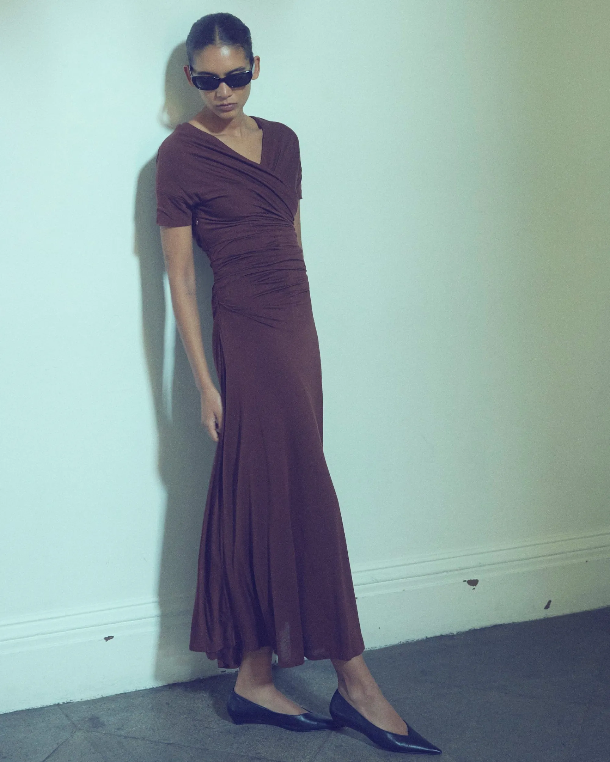 Asia Consultancy Co., Ltd Thilda Ruched Off-Shoulder Dress< Dresses
