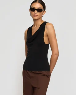 Brilliant Wise Corporation Limited Valerie Cowl-Neck Racerback Knit Top< Sweaters|Tops