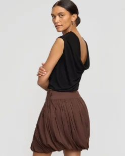 Brilliant Wise Corporation Limited Vallo Semi-Sheer Cowl-Back Knit Blouse< Sweaters|Tops