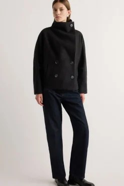 Hua Jia Vashti Wool-Blend Collared Peacoat< Outerwear