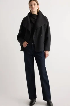 Hua Jia Vashti Wool-Blend Collared Peacoat< Outerwear