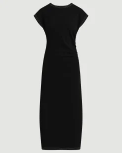 Asia Consultancy Co., Ltd Vela Contrast-Stitch Ruched-Waist Dress (Petite)< Dresses