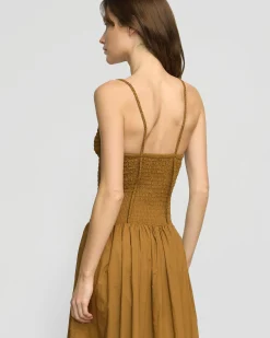 Fashion Apparels Venus Smocked Organic Cotton Midi Dress< Dresses