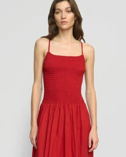 Fashion Apparels Venus Smocked Organic Cotton Midi Dress< Dresses