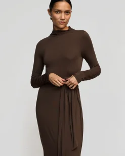 Lever Style LLC Vero Tie-Front Long-Sleeve Dress< Dresses