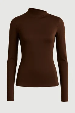 Hua Shang Group (H.K.) Ltd Vittoria Asymmetric-Neck Semi-Sheer Ruched Tee< Tees|Tops