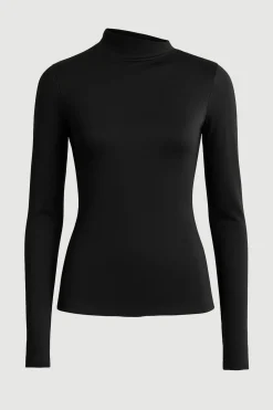 Hua Shang Group (H.K.) Ltd Vittoria Asymmetric-Neck Semi-Sheer Ruched Tee< Tees|Tops