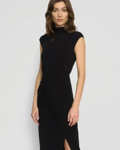 No Less Than Yimei Mock-Neck Side-Slit Dress< Dresses