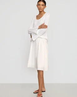 Hua Jia Zazie Shirred Stretch-Waist Midi Skirt< Skirts