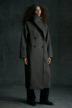 Hua Jia Zephra Wool-Blend Collared Maxi Coat< Outerwear